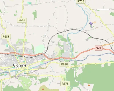 Map showing E91 YR98, east of Clonmel towards Kilsheelan.